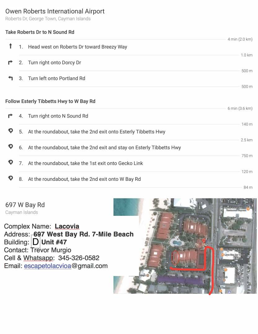 Airport to Lacoavia Driving Directions